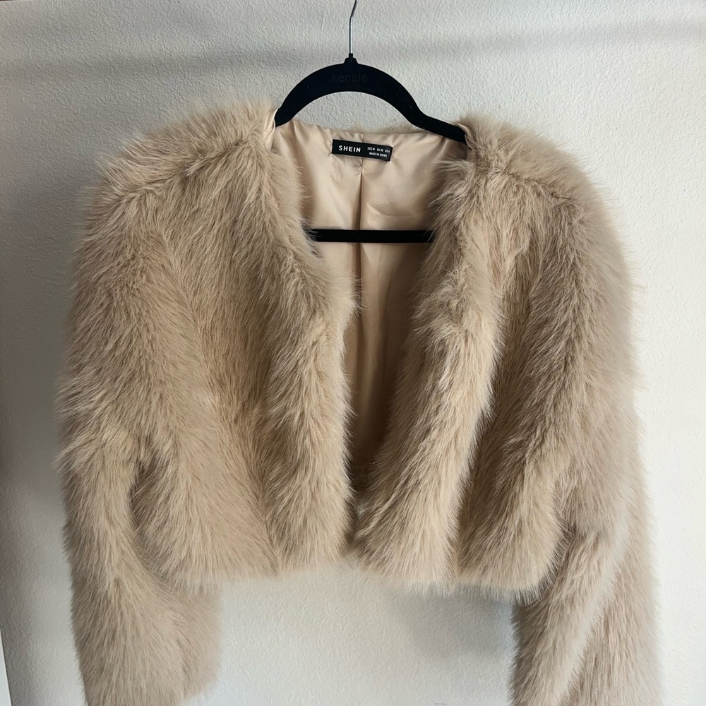 Shein Women's Tan Faux Fur Jacket